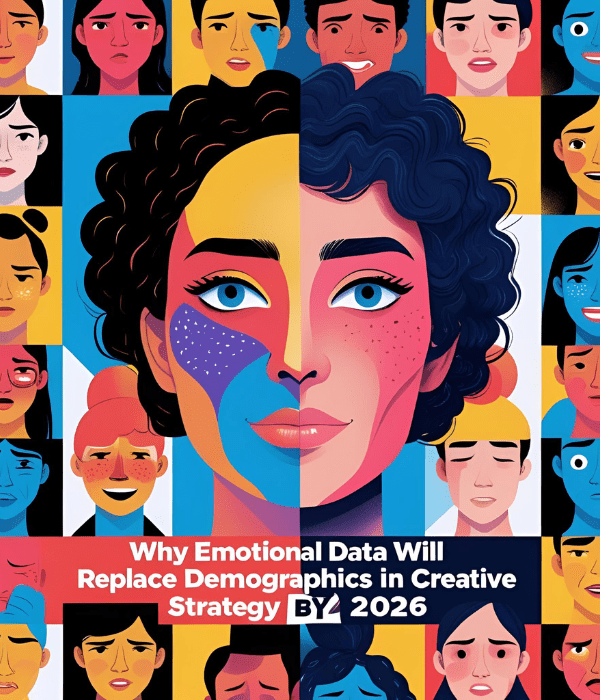 Artistic collage of a woman’s face surrounded by multiple faces expressing different human emotions, visualizing emotional intelligence.